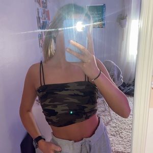 Shein Army Patterned Top